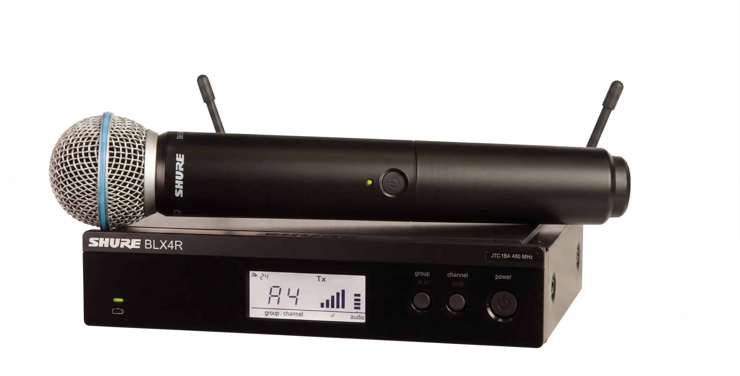 Sistema de Micrófono Inalámbrico Shure BLX24R/B58 Profesional Con Receptor de Rack