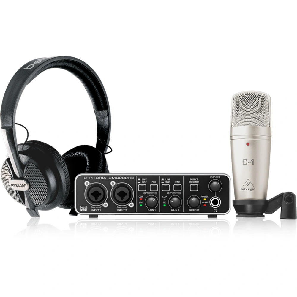 Behringer U-PHORIA STUDIO | Kit Completo de Grabación Profesional con Interfaz USB, Micrófono C-1 y Audífonos HPS5000