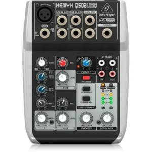 Behringer XENYX Q502USB – Mezcladora Analógica de 5 Entradas con USB e Interfaz de Audio
