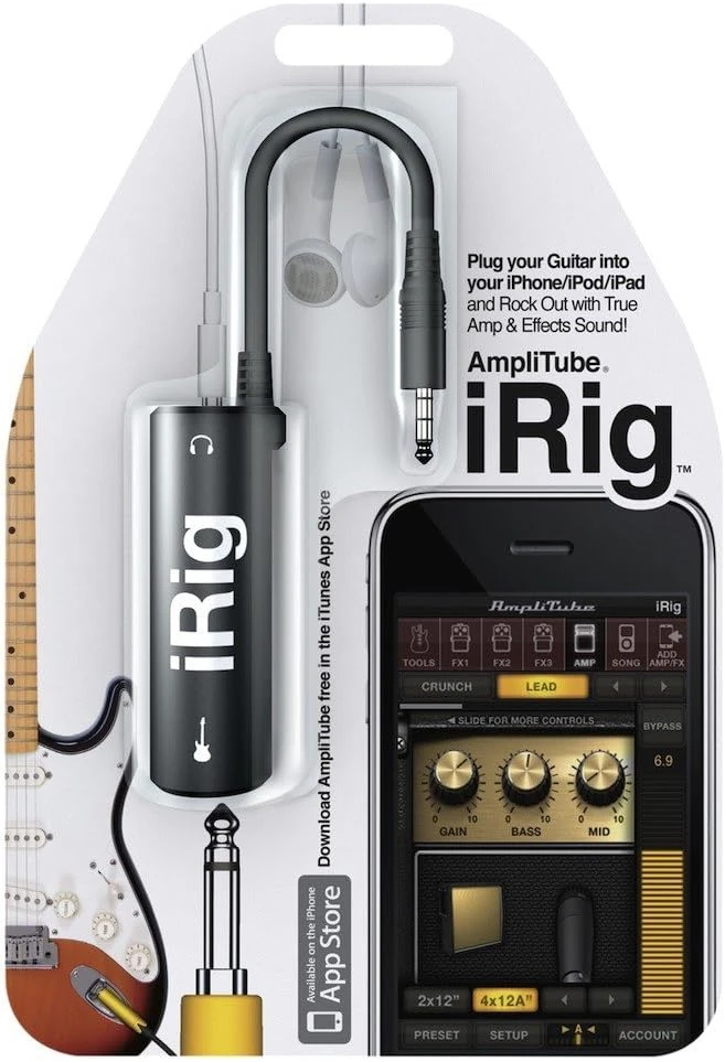 IK Multimedia iRig 1 Interfaz de Audio para Guitarra y Bajo para iOS y Android