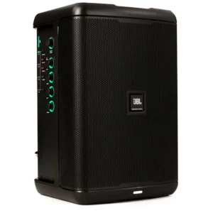 Sistema PA portátil JBL EON ONE Compact con batería recargable, mezcladora digital de 4 canales, Bluetooth y woofer de 8 pulgadas.