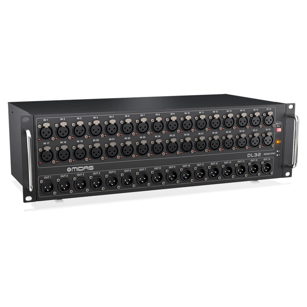 Midas DL32 – Stage Box Digital de 32 Entradas y 16 Salidas con Preamplificadores Midas y AES50