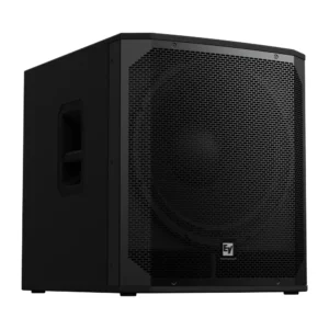 Electro-Voice EVIVA 18SP, subwoofer activo profesional de 18 pulgadas con amplificador de 1000 W, SPL máximo de 132 dB, gabinete de madera y conexiones XLR/TRS para sistemas de sonido, DJs, bandas e iglesias.