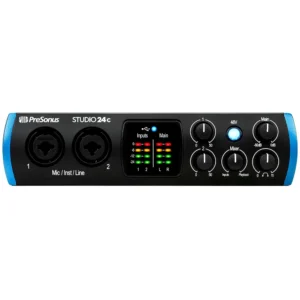 PreSonus Studio 24c – Interfaz de Audio USB-C 2x2 de 24 Bits / 192 kHz