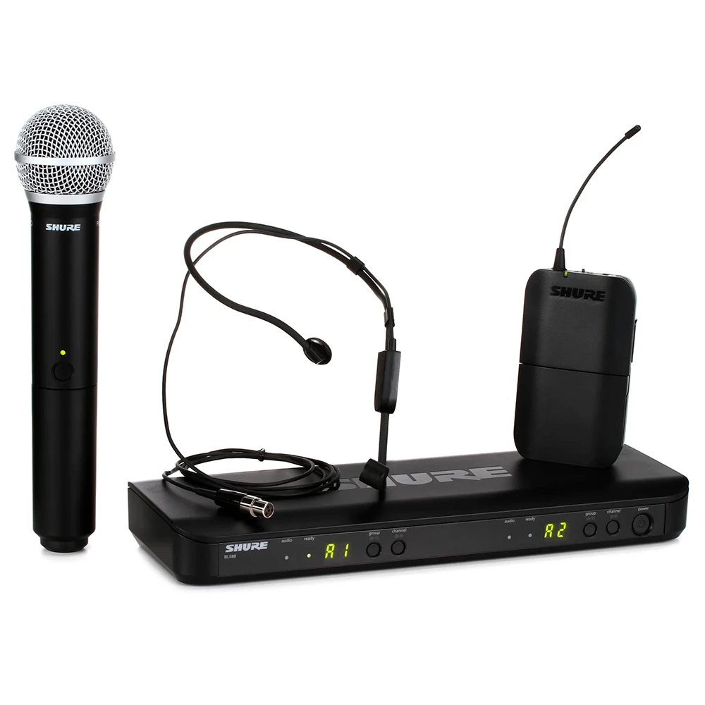 Shure BLX1288/P31 sistema inalámbrico doble con micrófono PG58 y diadema PGA31