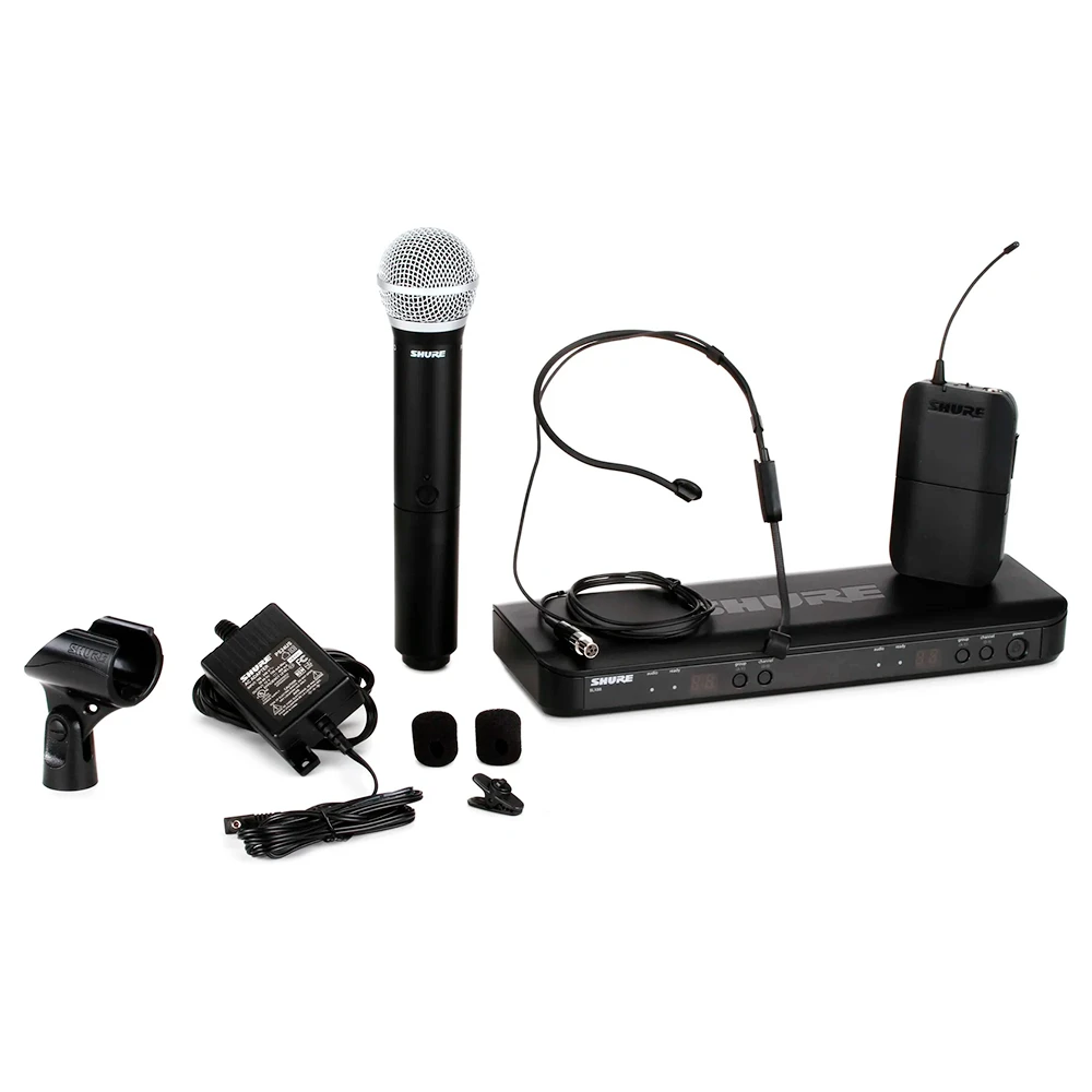 Shure BLX1288/P31 sistema inalámbrico doble con micrófono PG58 y diadema PGA31