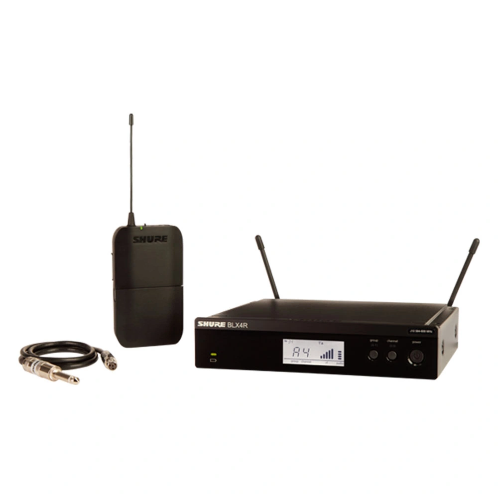 Shure BLX14R sistema inalámbrico profesional con receptor BLX4R, transmisor BLX1 y cable WA302 para guitarra y bajo