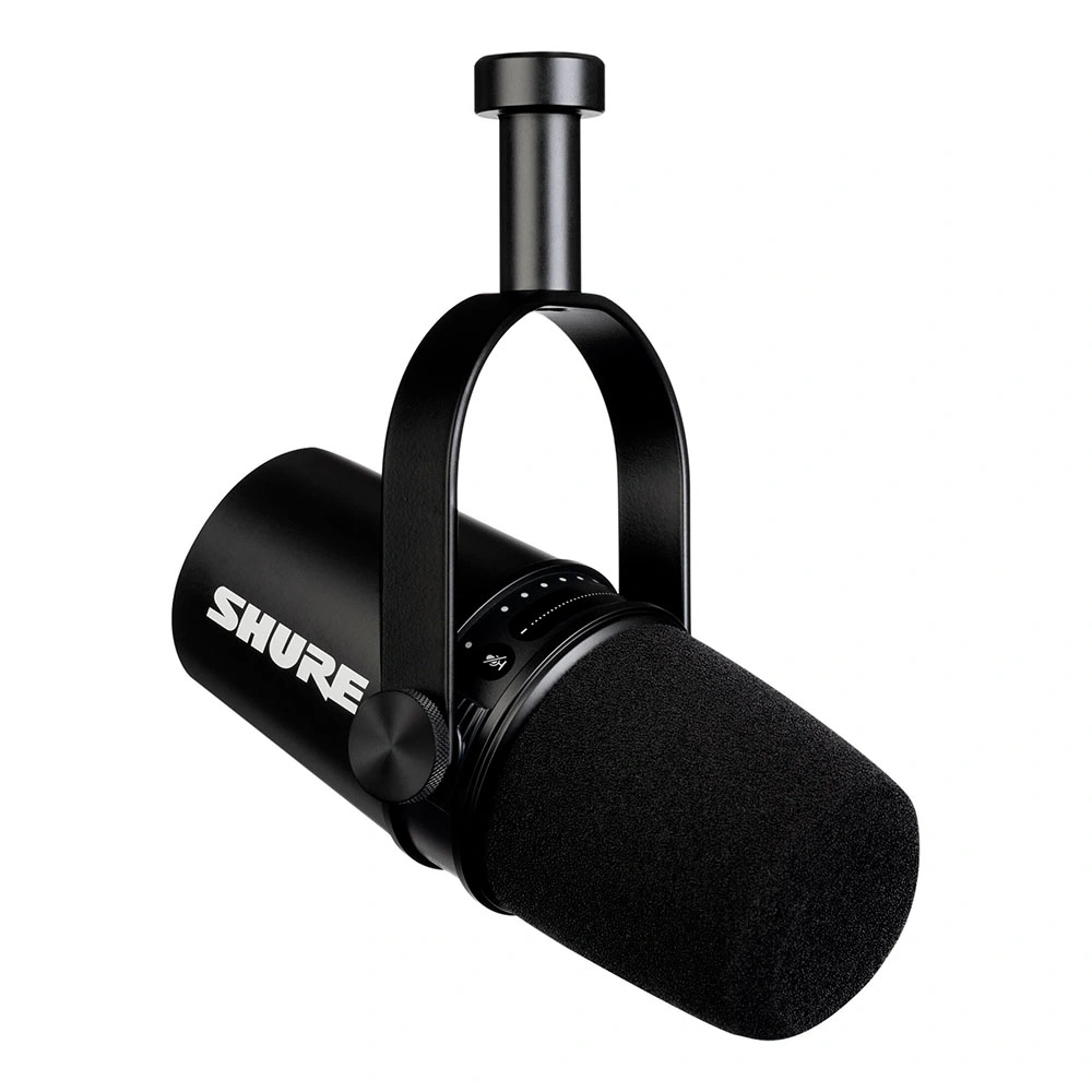 Shure MV7X micrófono dinámico profesional con conexión XLR y tecnología Voice Isolation, ideal para podcast, streaming, locución, radio y grabación de voz en estudio.