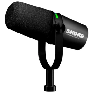 Shure MV7i micrófono dinámico inteligente con interfaz de audio integrada, conexión USB-C, entrada XLR/¼", ideal para podcast, streaming, grabación de voz y producción de contenido profesional.