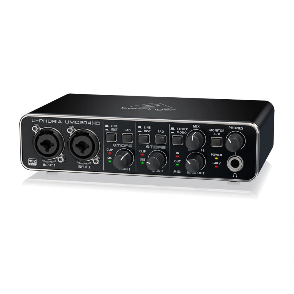 Behringer UMC204HD | Interfaz de Audio USB 24-bit/192 kHz con MIDI