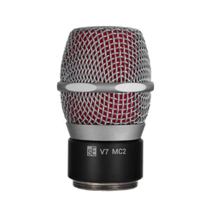Cápsula dinámica sE Electronics V7 MC2 compatible con transmisores inalámbricos Sennheiser, patrón supercardioide y construcción metálica profesional.