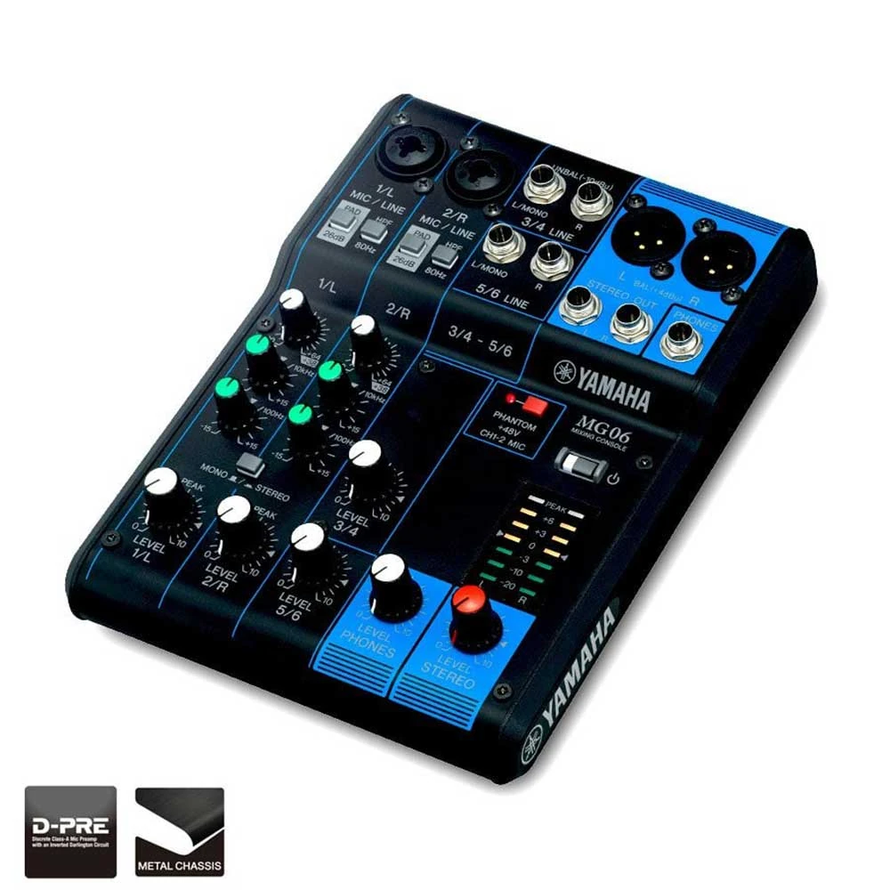 Yamaha MG06 – Consola Mezcladora Analógica Profesional de 6 Canales - Imagen 4