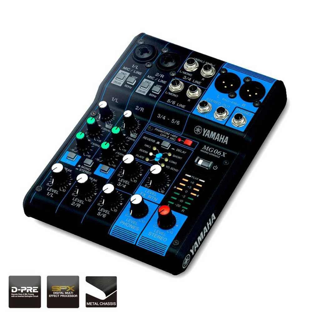 Yamaha MG06X – Consola Mezcladora Analógica Profesional de 6 Canales con Efectos SPX - Imagen 4