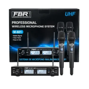 FBR M-601 2 micrófonos inalámbricos UHF de 100 metros
