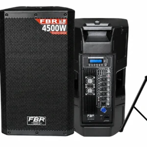FBR ART-912A parlante activo de 12 pulgadas 4500W con Bluetooth y micrófonos inalámbricos